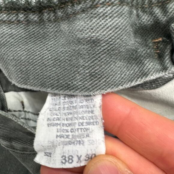 Vintage Riveted Lee Jeans Men's 38x30 Green Faded Western 90s Distressed Rodeo - Picture 5 of 12